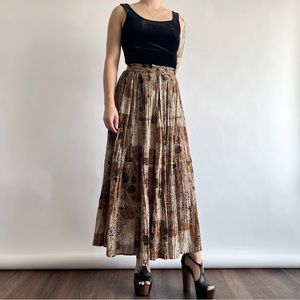 Vintage 90s 100% cotton boho floral patchwork full maxi skirt made in India